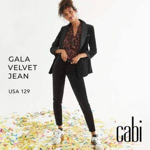 Cabi Women's Gala Velvet Black Jean Pants High Rise #4073